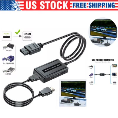 2025 N64 To HDMI Adapter Converter HD TV Cable for Super SNES Nintendo N64 NGC.⇓ - Image 1 of 4