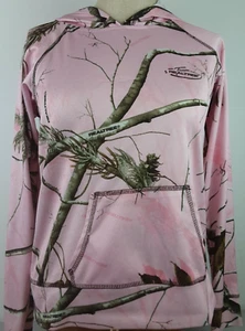 Real Tree Girls 100% Polyester Hooded LS Camo Top Kangaroo Pockets Size XL (B7) - Picture 1 of 12