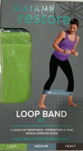 Gaiam Restore Loop Band Kit w/ 3 Levels of Resistance. Includes 3 Bands & Guide - Picture 1 of 4
