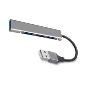 Aluminum 4 Port USB 3.0 Hub 5Gbps High Speed Mini Portable Adapter For PC Laptop - Picture 1 of 3