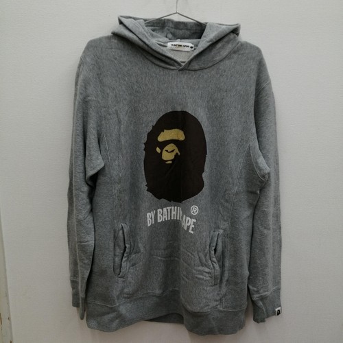 A BATHING APE (BAPE) Felpa con cappuccio A BATHING APE grigia con logo centrale