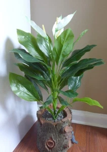 Artificial Palm Plants 20" White Flower Bush Tree Home Garden Landscape - Picture 1 of 5