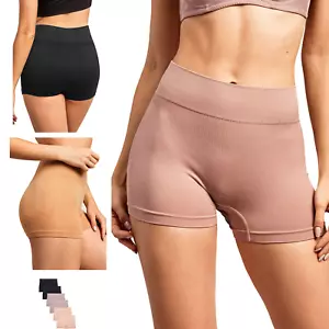 6 or 12 Women Underwear Boyshorts Boxers Panties Seamless High Waist Yoga Shorts - Picture 1 of 5