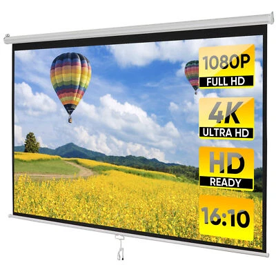 16:10 Screens Manual Manual Pull Down Projector Screen 4K / 8K Ultra HDR 3D  - Image 1 of 4