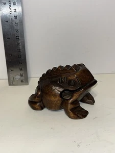 3" Holz Frosch Guiro Raspel Schlaginstrument Tonblock Holz geschnitzt - kein Stock - Bild 1 von 5