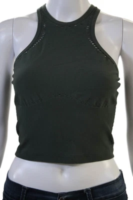 Alo Women Green Nylon Sleeveless Sports Bra Round Neck Solid Size M - Image 1 of 4