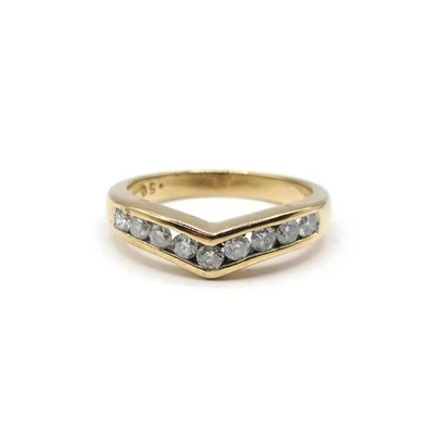 18ct yellow gold 1/2 Carat Diamond Half Eternity Ring - Image 1 of 4