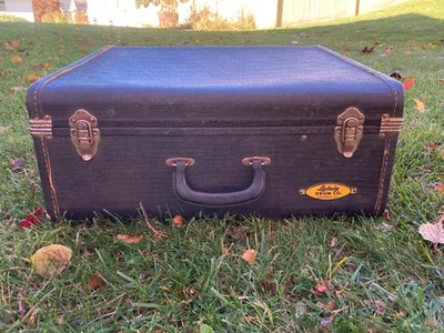 Vintage Ludwig Chicago Square Snare Drum Case Retro Holder Yellow Label Black - Image 1 of 4