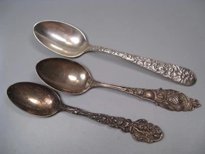 3-Vintage Heavy/ Floral Sterling Silver .925 Collectable Spoons. 78.3g #29 - Imagen 1 de 9