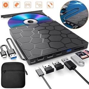Externes DVD Laufwerk,Externes CD Laufwerk,Tragbar Optisches Laufwerk für Laptop - Afbeelding 1 van 14