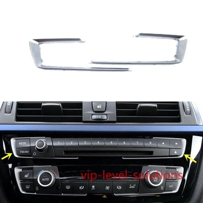 Para BMW Serie 3 2013-2017 2X ABS Cromado Control Central Panel CD Borde Foto 1 de 4