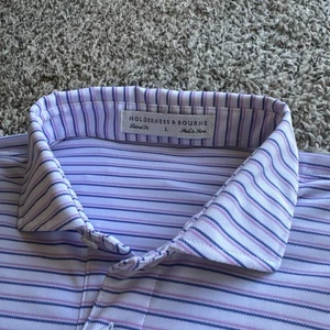 Polo de golf Holderness And Bourne para hombre grande rendimiento a rayas - Imagen 1 de 5