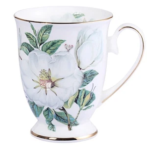 Bone China Coffee Mug Assorted colors Tea Cup 11oz 1 white - Picture 1 of 5