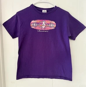 Rare Vintage Arizona Kokopelli PURPLE Sparkle 90s Delta T Shirt Youth L 12-14 - Picture 1 of 4