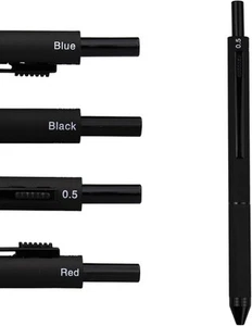 DUNBONG 4 in 1 Multicolor pen, Metal Cased 1 Count (Pack of 1), Black - Picture 1 of 7