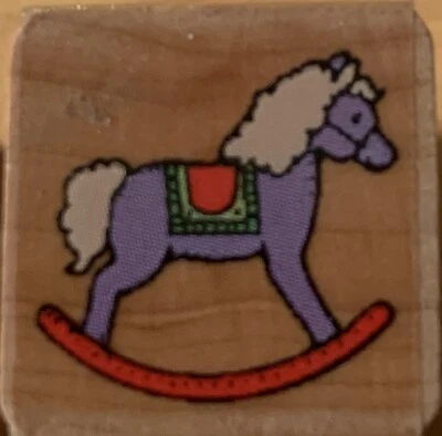 Sello de goma montado en madera Hero Arts - caballo mecedor Foto 1 de 2