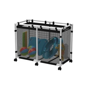 Pool Storage Bin, 142 Gallons, Holder for Noodles, Toys, Floats, Towels, Mesh... - Picture 1 of 8