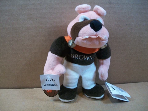 NFL ~ Kickoff '99 ~ Cleveland Browns Team Mascot 8" Plush with Tag ~ Stuffins Cover