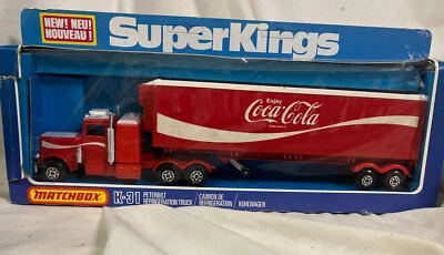 VINTAGE COCA COLA MATCHBOX SUPER KINGS K-31 PETERBUILT 18 WHEELER NIB 82 - Image 1 of 4