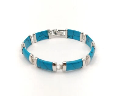 Black Agate White Green Purple Red Jade Shell 18KGP Snap Clasp Bangle Bracelet - Image 1 of 4