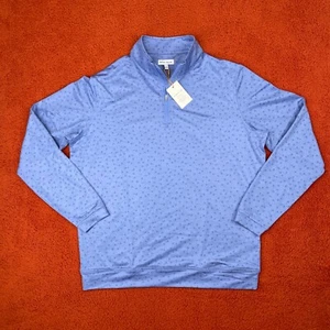 PETER MILLAR Pullover Men's LARGE Perth Carts Performance Quarter Zip Port Blue - Picture 1 of 10