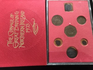 1973 Royal Mint Proof 6 Coin Set Including EU 50p Fifty Pence Coin Ref04 - Picture 1 of 4