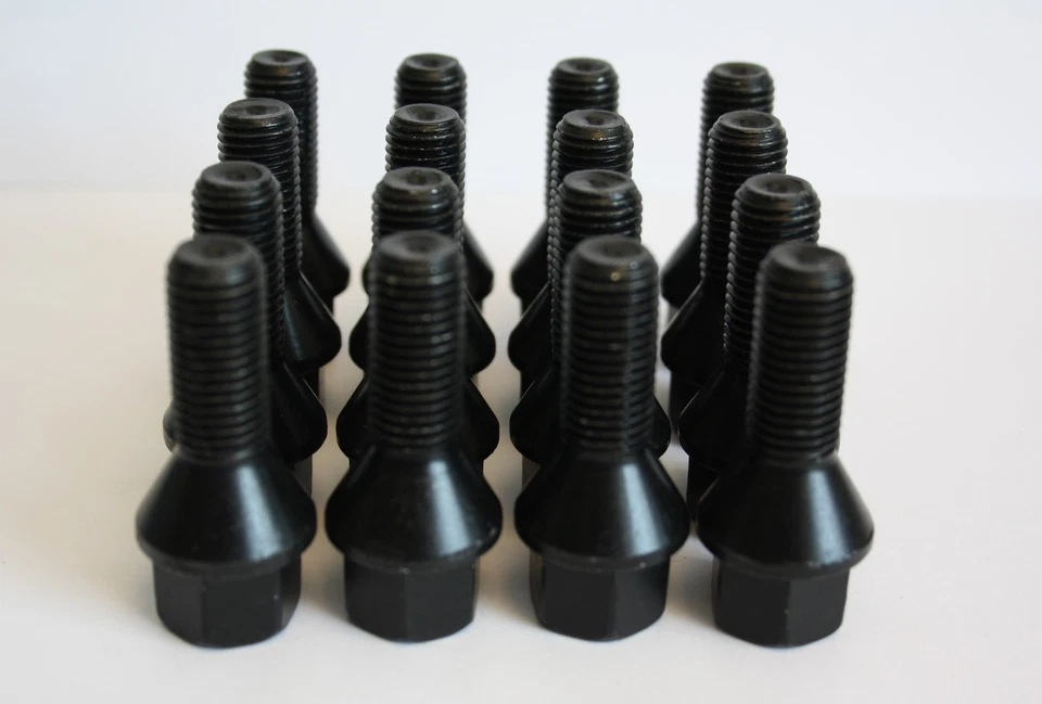 16 X M12 X 1.5 26MM BLACK ALLOY WHEEL BOLTS FIT VAUXHALL ASTRA MK1 MK2 MK3 MK4 - Image 1 of 1