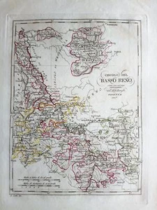 1819 Borghi Mappa Circolo del Basso Reno come era nel 1790 Heidelberg Magonza - Foto 1 di 2