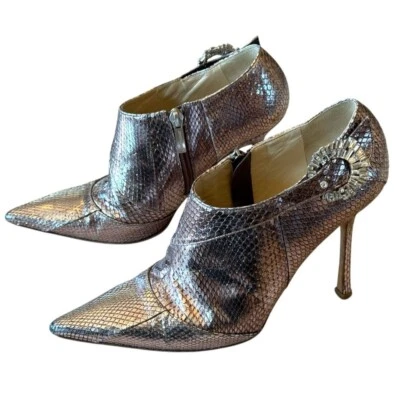 Jimmy Choo Rosa Piel de Serpiente Botines Bling Botas 38/8 Foto 1 de 4