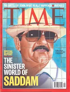The Sinister World Of Saddam Time Magazine 2002 NO LABEL !! - Imagen 1 de 1