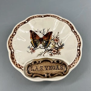 Vintage Treasure Craft Las Vegas Butterfly Ash Tray Trinket Dish Souvenir - Picture 1 of 11