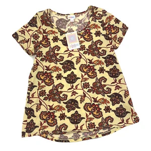 LulaRoe Floral Semi Paisley Light Yellow Top Blouse Women’s Size S Comfortable - Picture 1 of 9