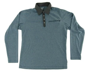 Exofficio Herren Langarm Poloshirt L blau Reißverschluss Tasche Kragen - Bild 1 von 7