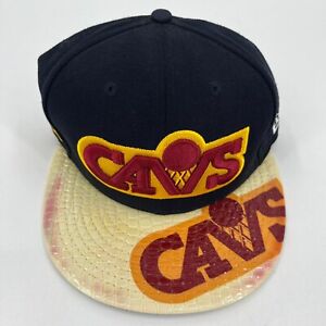 New Era Snapback Hat Men's One Size Blue Cleveland Cavaliers Hardwood Classics
