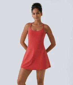 Halara Everyday Cloudful Backless 2-in-1 Flare Workout Dress Size XL - Picture 1 of 6