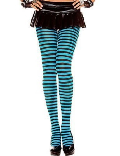 MALLAS NEGRAS Y TURQUESAS A RAYAS AZUL AGUA Talla Única DISFRAZ DISFRAZ DISFRAZ  Foto 1 de 1