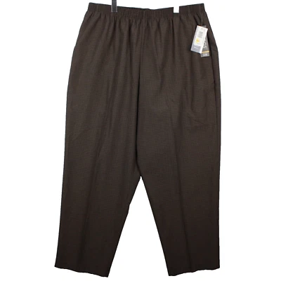 NEW BRIGGS NEW YORK Pull On Pants Plus Size 24W Check Brown - Image 1 of 4
