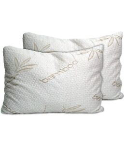Sleepsia Bamboo Pillows King Size Set of 2 Memory Foam Pillows for Side Sleepers