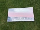 Oil painting Not Signed Pink Sunset Seascape Waves Ready To frame Detailed Work
