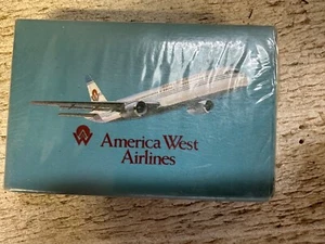 Vintage America West Airlines Advertising Playing Cards/ Deck Set Hong Kong MIB - Picture 1 of 1