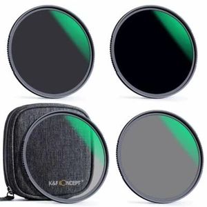 K&F Concept Multi-Coated Neutral Density Filter Kit ND4 8 64 1000 Ultra Slim Set - Picture 1 of 17