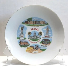 Kansas Souvenir Landmarks Collectible Dish Plate - Picture 1 of 7