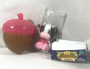 LI'L WOODZEEZ SERIE 3 BOBBLEEZ CABEZA VACA COCINA #36 RARO ARCO BRILLANTE ROSA TOP - Imagen 1 de 9