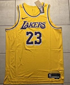 Nike NBA Lakers LeBron James Authentic Icon Yellow Gold Jersey Size 52 XL - Picture 1 of 11