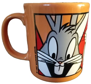 Bugs Bunny Gesicht Grafikdruck Tasse - Warner Bros 1997 - Orange - Top Zustand - Bild 1 von 6