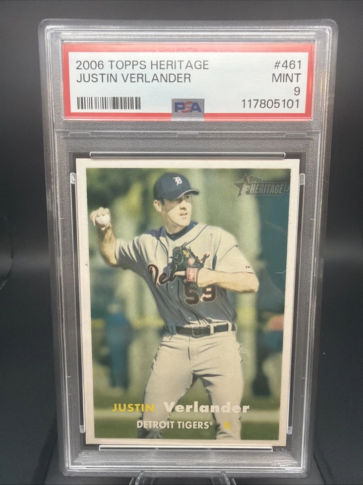 2006 Topps Heritage - Justin Verlander #461 PSA 9 Tigers HOF? - Image 1 of 2