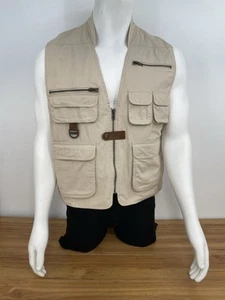 Fishing Vest Khaki Reel Legends Adventure Outdoor Men XL Hiking Pockets Zip Snap - Picture 1 of 24