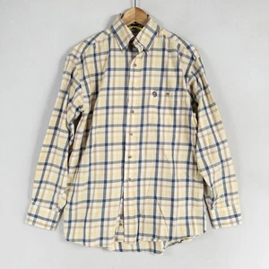 Wrangler George Straight Shirt Mens Small Yellow Blue Plaid Button Down Western - Picture 1 of 8