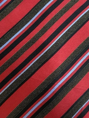 Corbata de seda Gianni Viera para hombre Italia a rayas roja negra azul 3 3/4 X 59 Foto 1 de 4