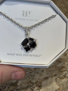 Bomb Party OG Necklace “The Helena Necklace” rhodium plated chain Black Onyx - Picture 1 of 4